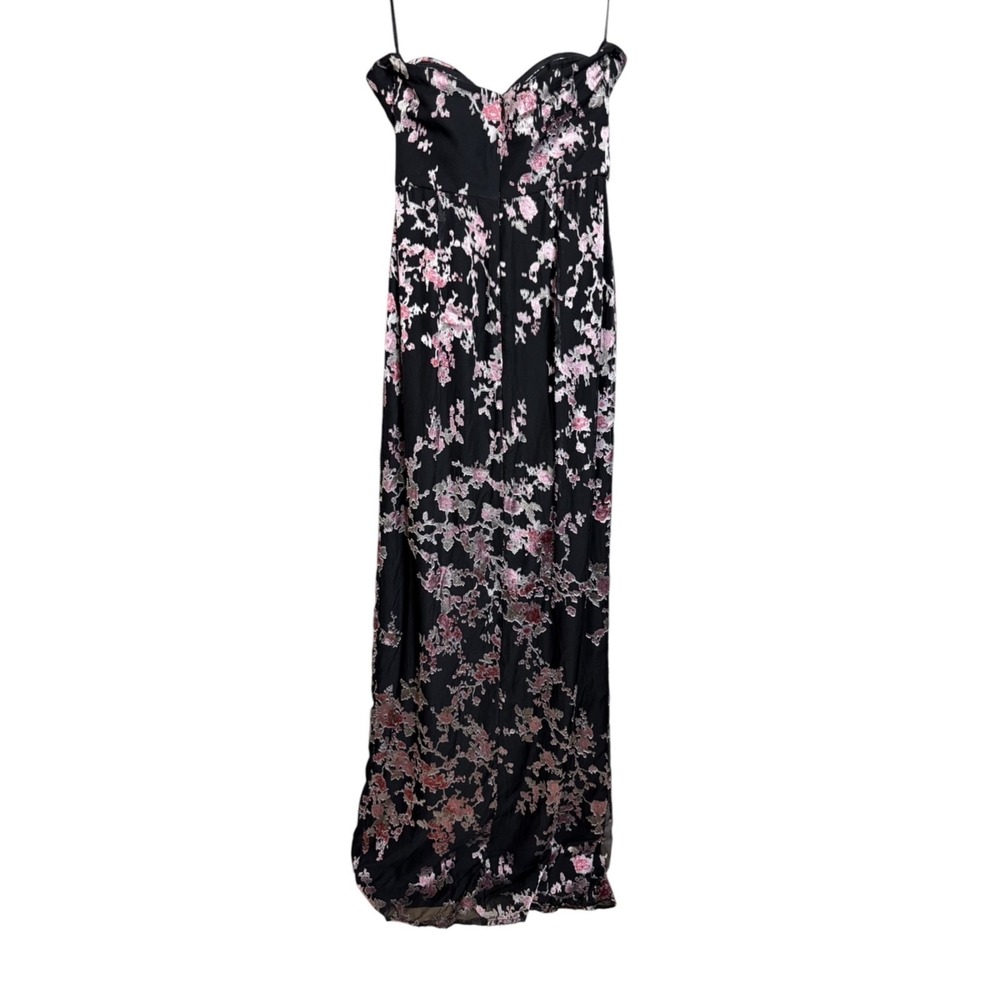Chrissy Teigen x Revolve Evening Dress XS Black Floral Strapless Shirt Homecomin - Picture 6 of 11